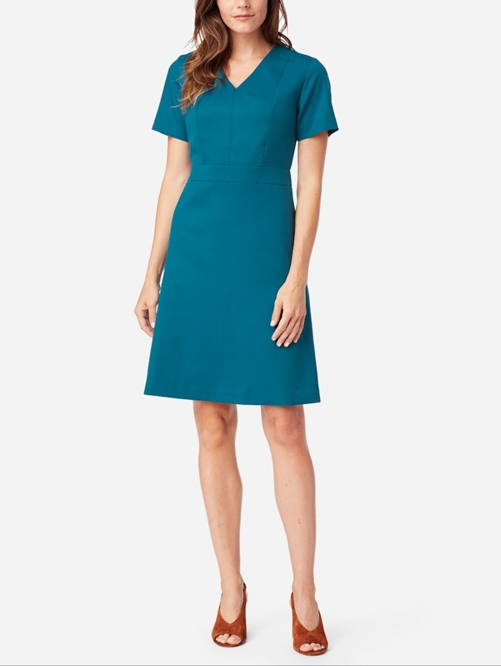 Pendleton Teal Seasonless Wool Short Sleeve A-Line Dress Size 6